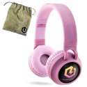 Słuchawki nauszne PowerLocus Buddy bezprzewodowe różowe LED dla dzieci