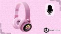Słuchawki nauszne PowerLocus Buddy bezprzewodowe różowe LED dla dzieci