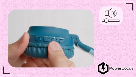 Słuchawki nauszne PowerLocus Buddy bezprzewodowe różowe LED dla dzieci