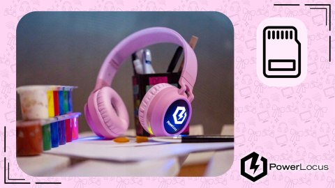 Słuchawki nauszne PowerLocus Buddy bezprzewodowe różowe LED dla dzieci