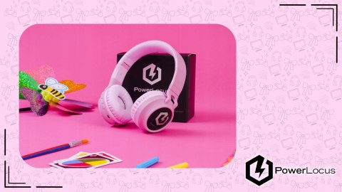 Słuchawki nauszne PowerLocus Buddy bezprzewodowe różowe LED dla dzieci