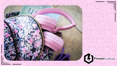 Słuchawki nauszne PowerLocus Buddy bezprzewodowe różowe LED dla dzieci