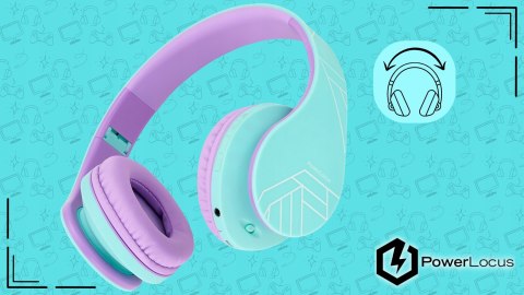 Słuchawki nauszne PowerLocus P2 Kids bezprzewodowe błękitne dla dzieci
