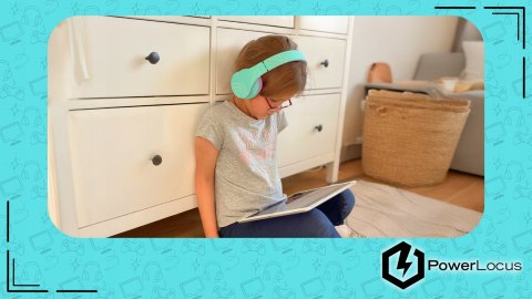 Słuchawki nauszne PowerLocus P2 Kids bezprzewodowe błękitne dla dzieci