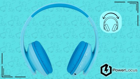 Słuchawki nauszne PowerLocus P2 Kids bezprzewodowe niebieskie dla dzieci