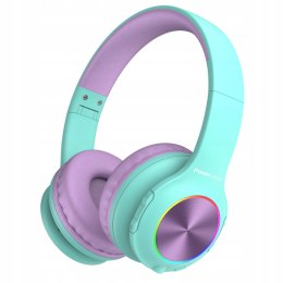 Słuchawki nauszne PowerLocus PLED bezprzewodowe błękitne LED dla dzieci