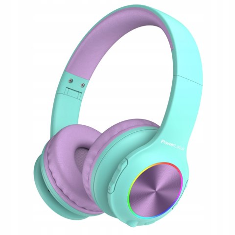 Słuchawki nauszne PowerLocus PLED bezprzewodowe błękitne LED dla dzieci