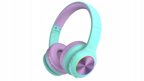 Słuchawki nauszne PowerLocus PLED bezprzewodowe błękitne LED dla dzieci