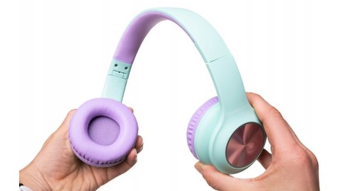Słuchawki nauszne PowerLocus PLED bezprzewodowe błękitne LED dla dzieci