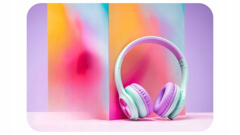 Słuchawki nauszne PowerLocus PLED bezprzewodowe błękitne LED dla dzieci