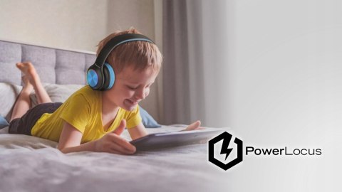 Słuchawki nauszne PowerLocus PLED bezprzewodowe czarne LED dla dzieci
