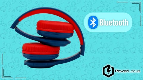 Słuchawki nauszne PowerLocus PLED bezprzewodowe granatowe LED dla dzieci