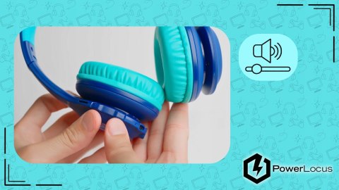 Słuchawki nauszne PowerLocus PLED bezprzewodowe granatowe LED dla dzieci