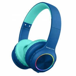 Słuchawki nauszne PowerLocus PLED bezprzewodowe niebieskie LED dla dzieci