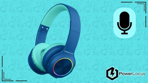 Słuchawki nauszne PowerLocus PLED bezprzewodowe niebieskie LED dla dzieci