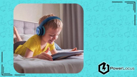 Słuchawki nauszne PowerLocus PLED bezprzewodowe niebieskie LED dla dzieci