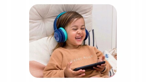 Słuchawki nauszne PowerLocus PLED bezprzewodowe niebieskie LED dla dzieci