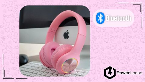 Słuchawki nauszne PowerLocus PLED bezprzewodowe różowe LED dla dzieci