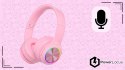 Słuchawki nauszne PowerLocus PLED bezprzewodowe różowe LED dla dzieci
