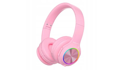 Słuchawki nauszne PowerLocus PLED bezprzewodowe różowe LED dla dzieci