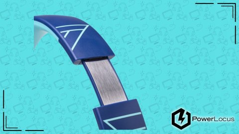 Słuchawki nauszne PowerLocus PLED niebieskie dla dzieci składane mikrofon