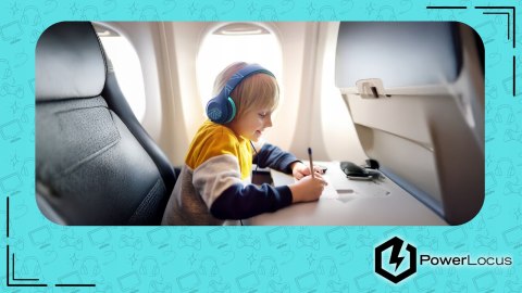 Słuchawki nauszne PowerLocus PLED niebieskie dla dzieci składane mikrofon