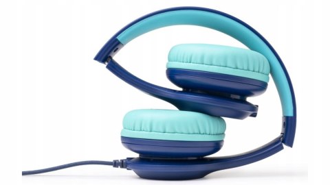 Słuchawki nauszne PowerLocus PLED niebieskie dla dzieci składane mikrofon