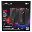 Defender Głośniki komputerowe J5 2.0 6W LED USB Czarne