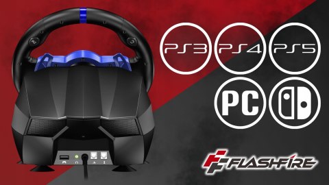 Kierownica Gamingowa FLASHFIRE F111 6 Biegów 270°/900° PC PS5 PS4 Switch