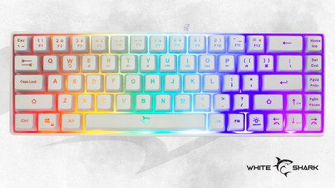 Klawiatura Gamingowa White Shark Ronin White Membranowa LED 68 klawiszy