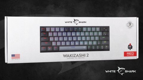 Klawiatura Gamingowa White Shark Wakizashi 2 Mechaniczna Red Switch RGB US