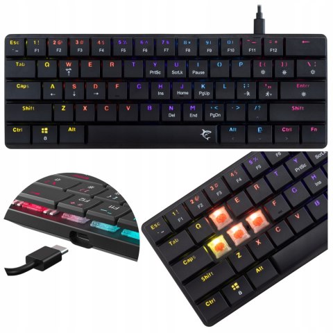 Klawiatura gamingowa White Shark Nagamaki USB Red Switch RGB US Mechaniczna