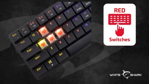 Klawiatura gamingowa White Shark Nagamaki USB Red Switch RGB US Mechaniczna