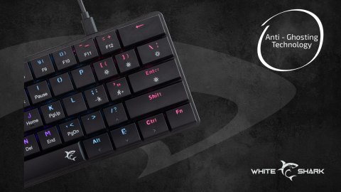 Klawiatura gamingowa White Shark Nagamaki USB Red Switch RGB US Mechaniczna