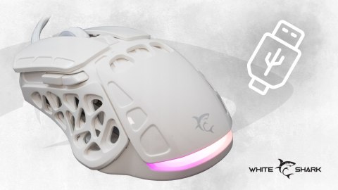 Mysz Gamingowa White Shark Ector White 7200 DPI RGB Biała USB 7 Przycisków