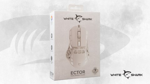 Mysz Gamingowa White Shark Ector White 7200 DPI RGB Biała USB 7 Przycisków