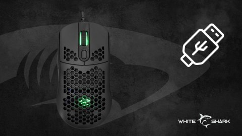 Mysz Gamingowa White Shark Galahad Black 6400 DPI RGB 6D 1,8m USB