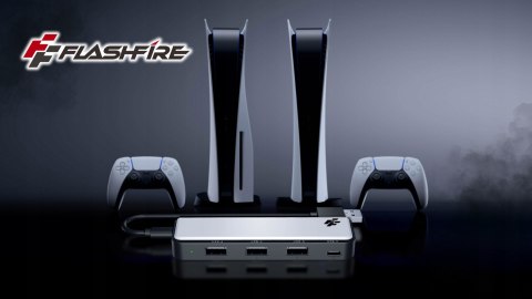 Rozdzielacz Hub USB do PS5 FlashFire AHUB155 - 3×USB-A, 1×USB-C