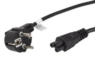 Kabel zasilający Lanberg IEC C5 MIKI Schuko 1.8 m VDE do laptopa czarny