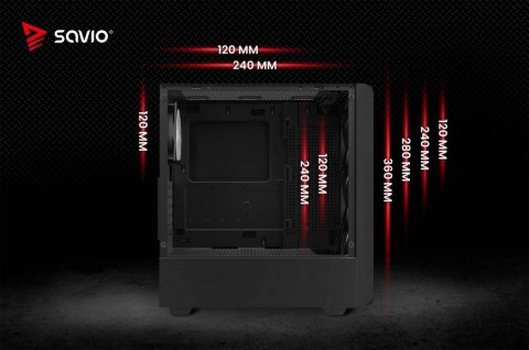 Savio Obudowa komputerowa NOCTIS GLASS RGB X1