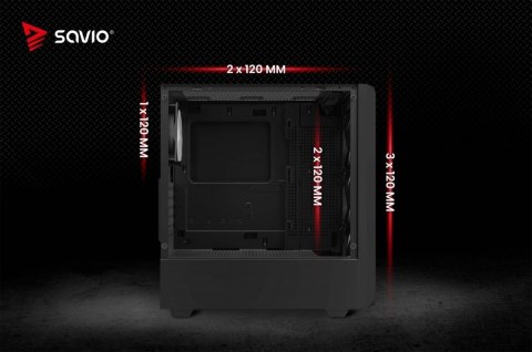 Savio Obudowa komputerowa NOCTIS GLASS RGB X1