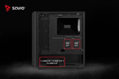 Savio Obudowa komputerowa NOCTIS GLASS RGB X1