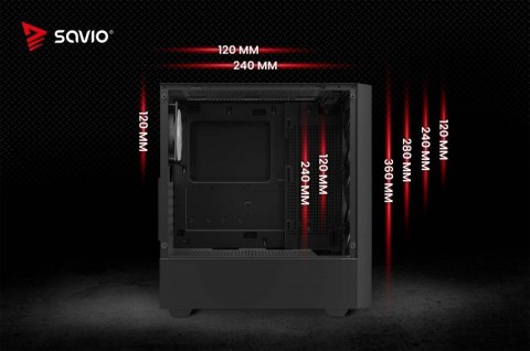 Savio Obudowa komputerowa Noctis FLOW RGB X1