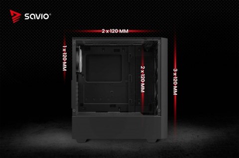 Savio Obudowa komputerowa Noctis FLOW RGB X1