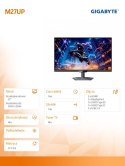 Gigabyte Monitor 27 cali M27UP IPS 4K FHD 160/240Hz DP HDMI