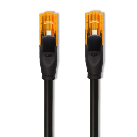 Qoltec Kabel patchcord UTP | kat.6 | 2 x RJ-45 | High speed 1Gb/s | Pozłacane styki | 10m | Czarny