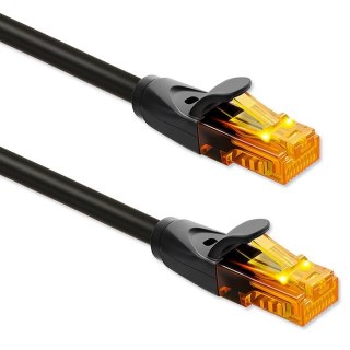 Kabel patchcord Qoltec UTP CAT 6 15 m RJ45 1Gbps pozłacane styki czarny LAN