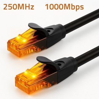 Kabel Qoltec Cat6 UTP 25 m RJ45 1 Gbps patchcord pozłacane styki czarny