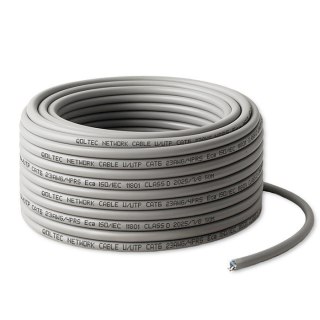 Qoltec Kabel patchcord sieciowy skrętka UTP | Miedziany Cu | CAT6 | Highspeed 1Gb/s | LAN | 50m | Szary