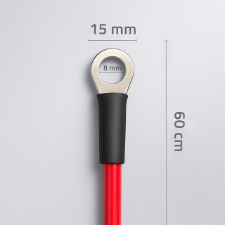 Qoltec Przewód akumulatorowy z oczkiem M8 60 cm 10AWG czerwony wytrzymały